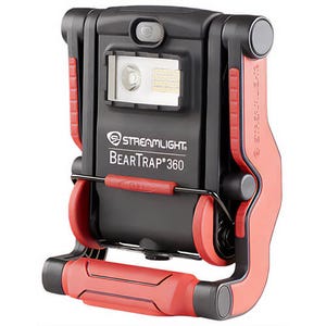 Streamlight® 61523 BearTrap® 360 Rechargeable Work Light with Rotating Body, 2,000 lumens, 7.26V, 120V/100V AC, Red