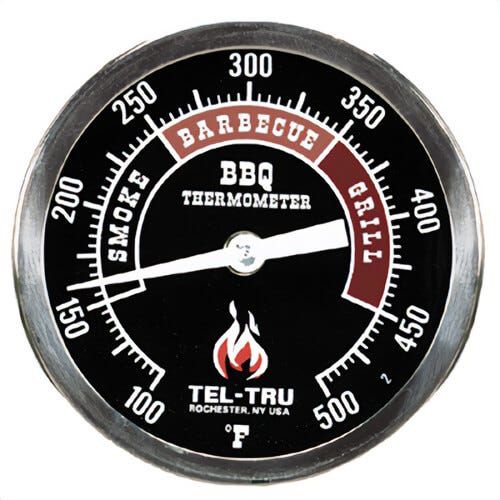 Tel-Tru® 351K04FBAKLA4AA Dial Thermometer, Back Connected, 100°/500°F, 1/2 in NPT, 4 in L Stem, 3 in Dial Size