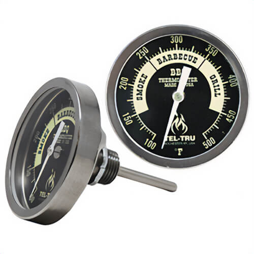 Tel-Tru® 351Z04FBAKLA4AA Dial Thermometer, Back Connected, 100°/500°F, 1/2 in NPT, 4 in L Stem, 3 in Dial Size