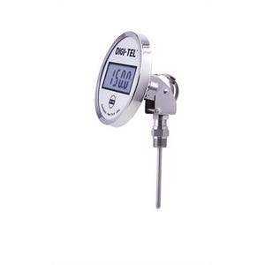Tel-Tru® ND5AB58211-P22066 Digital Thermometer, Adjustable Angle Connected, -60°/400°C, 1/2 in NPT, 6 in L Stem, 5 in Dial Size