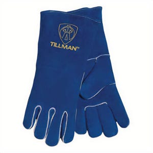 Tillmanâ„¢ 1105W Standard Stick Welding Gloves, Extra-Small, Cowhide Leather, Blue, Cotton/Foam Lining, Safety Cuff, 12 in L