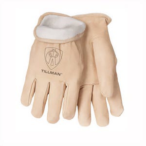 Tillmanâ„¢ 1412XL 1412 Standard Grade General Purpose Gloves, Cold Weather, Gunn Cut/Keystone Thumb Style, XL, Top Grain Pigskin Leather, Pearl