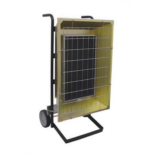 TPI FSP43203 FSP 1/3 Phase Hand Cart Heavy Duty Flat Portable Standard Electric Infrared Heater, 14972 Btu/hr Capacity, 208 VAC, 4.3 kW Power Rating