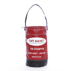 Tuff Bucket Red Vinyl Bucket with Vinyl Coated Polyester Base, 100 lb WLL, 18 in Height