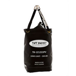 Tuff Bucket Square VCP Bucket with Vinyl Coated Polyester Base, 150 lb WLL, 22 in Height, 12 x 12 in Diameter