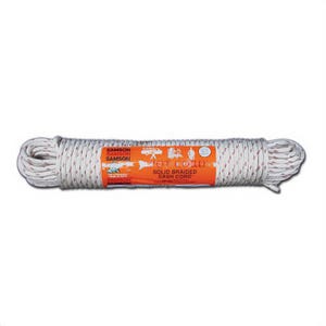 T.W. Evans Cordage 001-060-05 Samson Spot Braided Cord, #6 dia x 100 ft L, White, Nylon, 105 lb Load