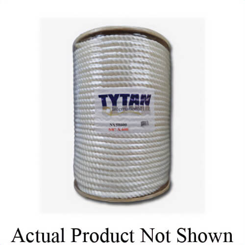 Tytan NY38600 3-Strand Flexible Premium Twisted Rope, 3/8 in dia x 600 ft L, Nylon, 370 lb Load