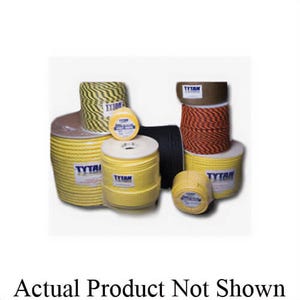 Tytan PP14600 3-Strand Twisted Rope, 1/4 in dia x 600 ft L, Yellow, Polypropylene, 125 lb Load