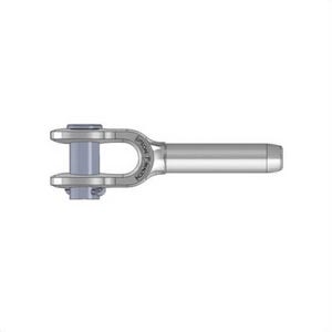Upson-Waltonâ„¢ 40043802 Open Wire Rope Swage Socket, 7/16 in Cable, 7-13/16 in L, 1 in Tine, 1 in Pin, C-1035 Steel