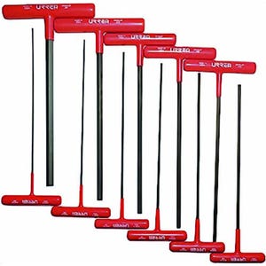 Urrea® 4967LGP Hex Key Set, 11 pc, 9 in, T-Handle ST