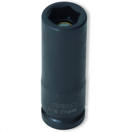 Urrea® 5214 Square Socket, 3/8 in, 12-Point, 7/16 in Chrome Socket