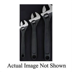 Urrea® 715S Adjustable Wrench, 1-7/8 in Open Wrench, 15 in OAL, Alloy Steel Jaw & Body, Alloy Steel, Phosphatized Black