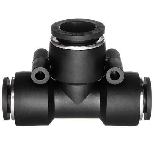 USA Sealing ZUSA-TF-PTC-547 Reducing Union Tee, 1/4 x 1/8 x 1/4 in Nominal, Push-to-Connect Tube End Style, Nylon, Import