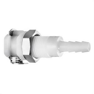 USA Sealing ZUSA-TF-QD-A-4 Panel Mount Straight Quick Disconnect Adapter, 1/8 in Nominal, Bulkhead Socket x Hose Barb, Acetal Plastic, Import