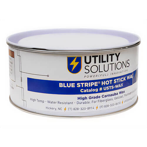 Utility Solutions USTS-WAX Blue Stripe® Hot Stick Wax, Optimize Dielectric, Carnauba Wax, OSHA, 14 oz Can