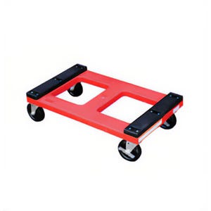 Vestil DOL-1830-P Heavy Duty Padded Top Plastic Dolly, Red, 1000 lb, 30 in L x 18 in W