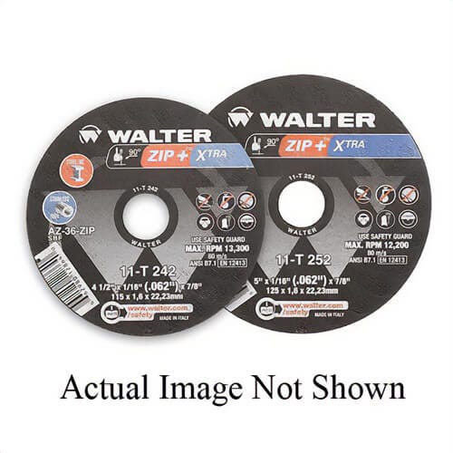 Walter Surface Technologies ZIP+XTRA™ 11T453 Flat Depressed Center Wheel, 4-1/2 in dia x 1/16 in Thick, 7/8 in Center Hole, 60 Grit