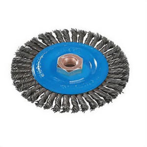 Walter 13-K 464 Wheel Brush, 4-1/2 in dia Brush, 3/16 in W Face, 0.02 in dia Stringer Bead/Twist Knot Filament/Wire