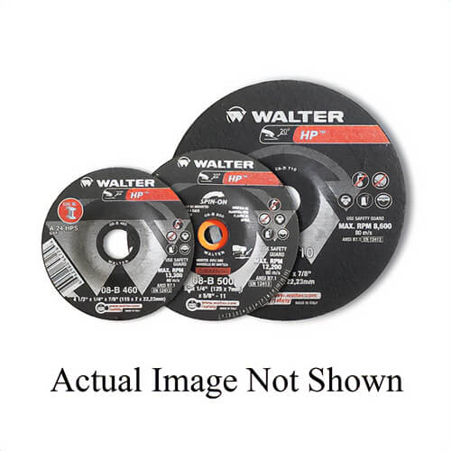Walter Surface Technologies 08B507 HP COMBO™ High Performance Depressed Center Wheel, 5 in dia x 1/8 in Thick, 24 Grit