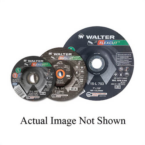 Walter Surface Technologies 15L706 Premium Performance Flexcut™ Depressed Center Wheel, 7 in dia x 1/8 in Thick, 7/8 in Hole, 60 Grit