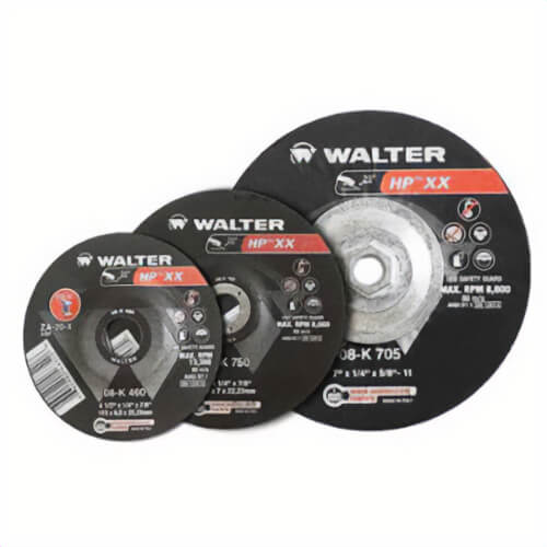 Walter Surface Technologies 08K450 HP XX™ Premium Depressed Center Wheel, 4-1/2 in dia x 1/4 in Thick, 20 Grit