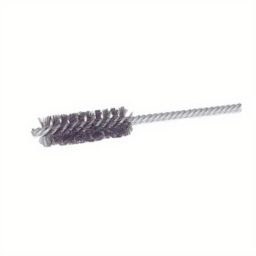 Weiler® 21107 Power Tube Brush, 1/2 in dia x 2 in L, 5 in OAL, 0.006 in dia Filament/Wire, Steel Fill