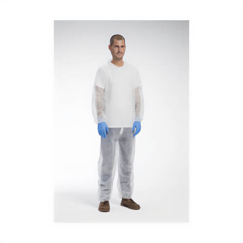 PIP® 3502/XXXL Standard Weight Disposable Coverall, 3XL, White, Polypropylene, 29-1/2 in Chest, 30.8 in L Inseam