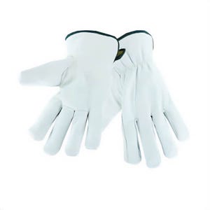 PIP® KS992K/L Goat Driver Cut-Resistant Gloves, L, Cow Grain Leather, Elastic Wrist/Slip-On Cuff, Resists: Cut and Flame, ANSI Cut-Resistance Level: A4