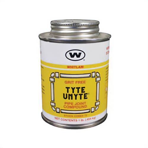 Whitlam® T8 Tyte-Unyte® Non-Hardening Pipe Joint Compound, 0.5 pt Brush-In Cap Bottle, Gray