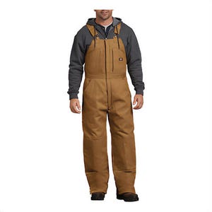 Dickies® TB839BD-XL-RG Insulated Bib Overall, Men's, XL/Regular, Brown, Cotton Duck, 46 to 48 in Chest, 30 in L Inseam