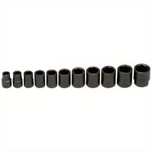 Wright® 411 Impact Socket Set, Imperial, 6 Points, 1/2 in Drive, 11 pc, Included Socket Size: 7/16 to 1-1/16 in