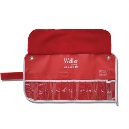 Weller® Xcelite® T99KN Empty Case, 13-7/8 in OAW, 6-7/8 in Overall Height, For use with: Weller® Xcelite® 99PR Tool Roll Kit, Canvas, Red