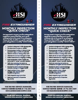 fire extinguisher inspection checklist